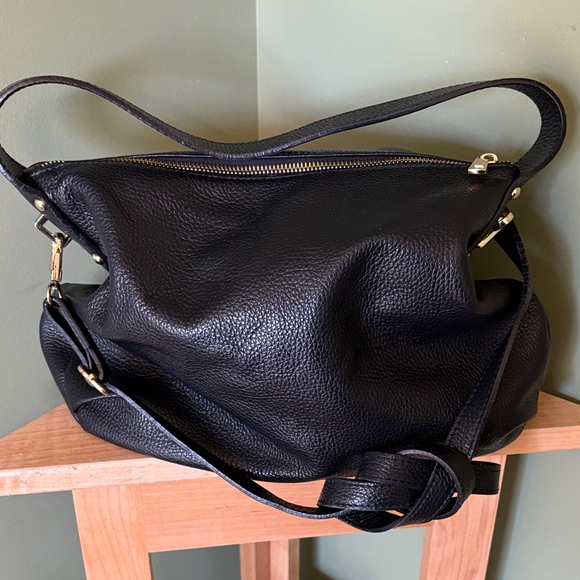 Vera Pelle Black Leather Shoulder Bag - Picture 7 of 8